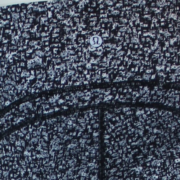 Lululemon Wunder Under  high-rise mesh panels black white crop leggings size 8 - Picture 7 of 8